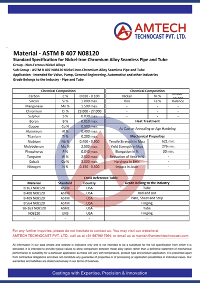 ASTM B 407 N08120